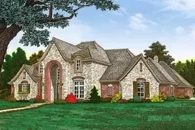 Four Bedroom European House Plan with Game Room