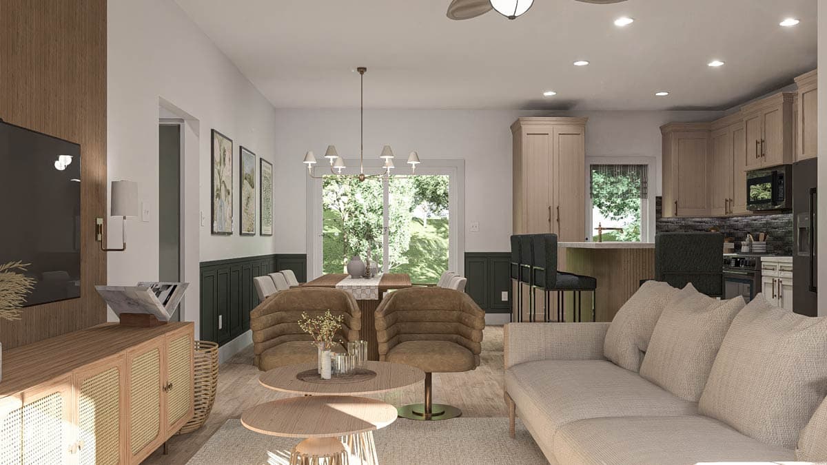 Plan 62645DJ: Split Bedroom Starter Home Plan Under 1200 Sq Ft - Image #8 - Cottage