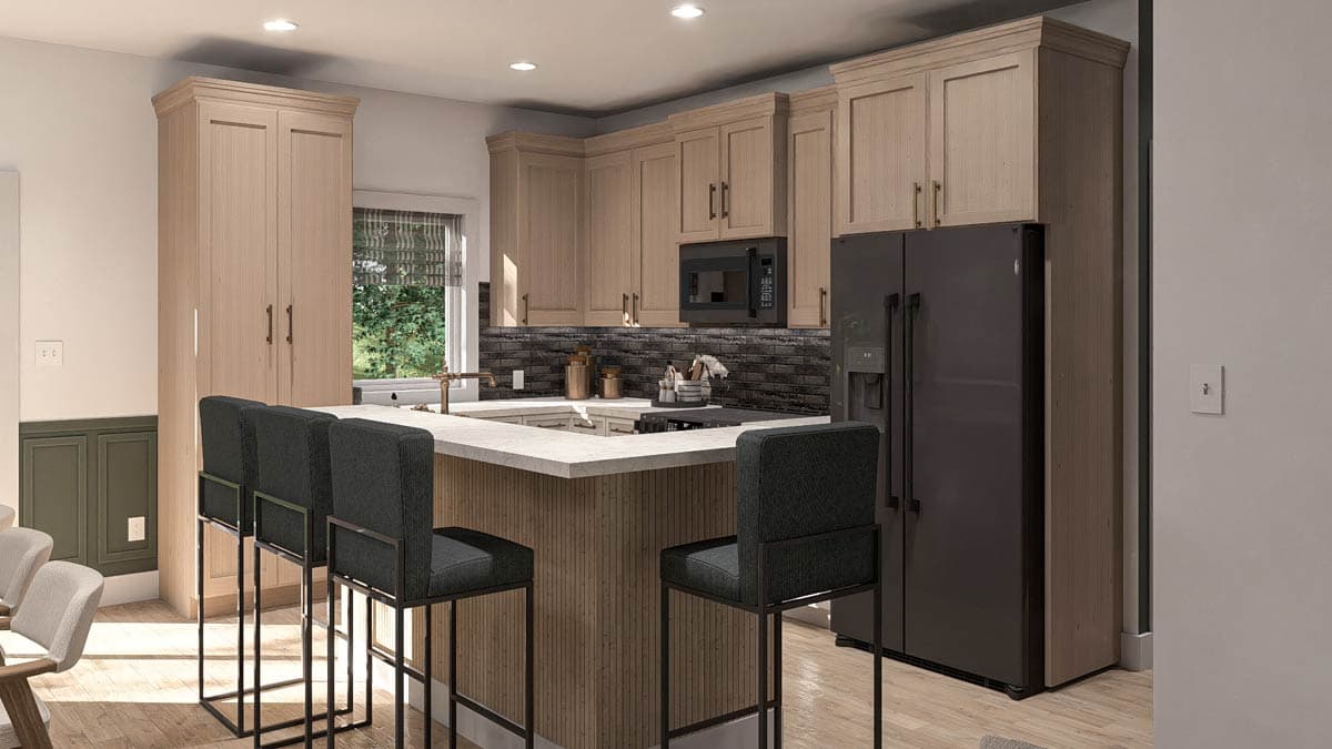 Plan 62645DJ: Split Bedroom Starter Home Plan Under 1200 Sq Ft - Image #9 - Cottage