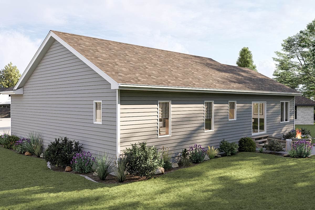 Plan 62645DJ: Split Bedroom Starter Home Plan Under 1200 Sq Ft - Image #16 - Cottage