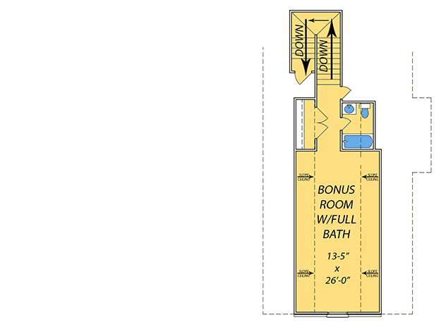Plan 83883JW: Southern House Plan with Huge Optional Bonus Room - Floor Plan - Bonus - Southern, Traditional