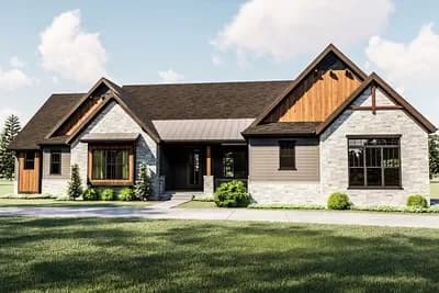 3 Bed Craftsman Ranch House Plan