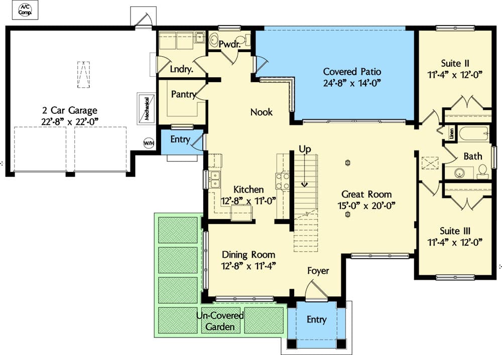 Plan 42833MJ: Contemporary Exterior and Circular Floor Plan - Floor Plan - Main Level - Contemporary, Florida-Style, Mediterranean, Modern