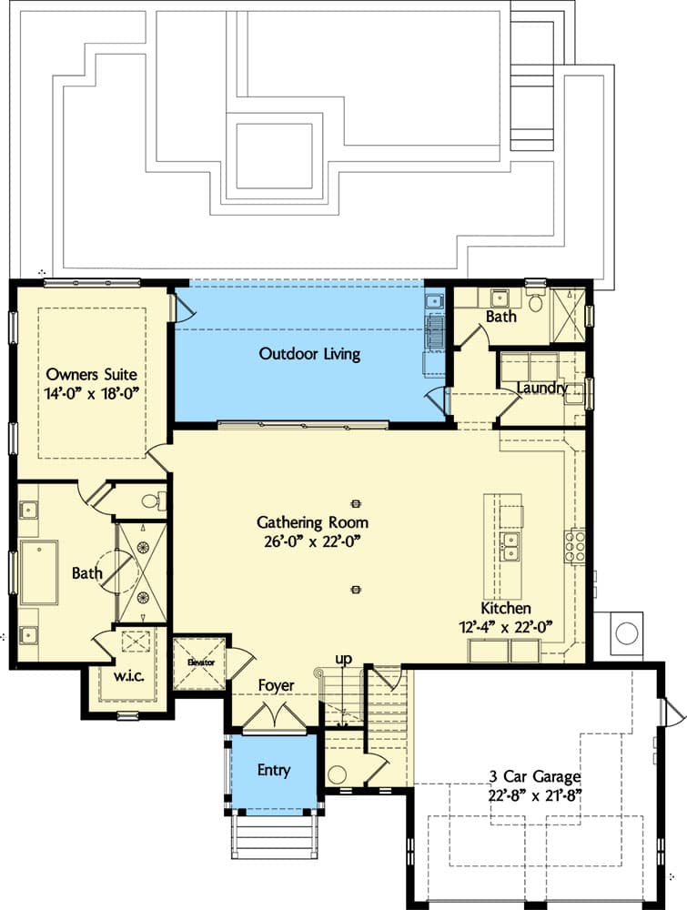 Plan 42836MJ: Two Owner's Suites and a Wide Open Floor Plan - Floor Plan - Main Level - Florida-Style, Southern