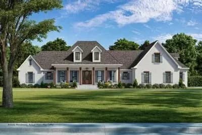 4-Bed Southern-Style Farmhouse Plan with Optionally Finished Bonus Room - 3194 Sq Ft