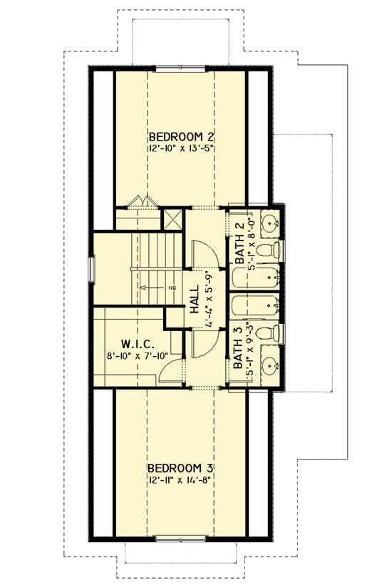 Plan 28904JJ: 2-Story Cabin House Plan with Three Bedroom Suites and an Optionally Finished Basement - Floor Plan - 2nd Floor - Cabin, Cottage, Country, Craftsman, Mountain, Traditional, Vacation