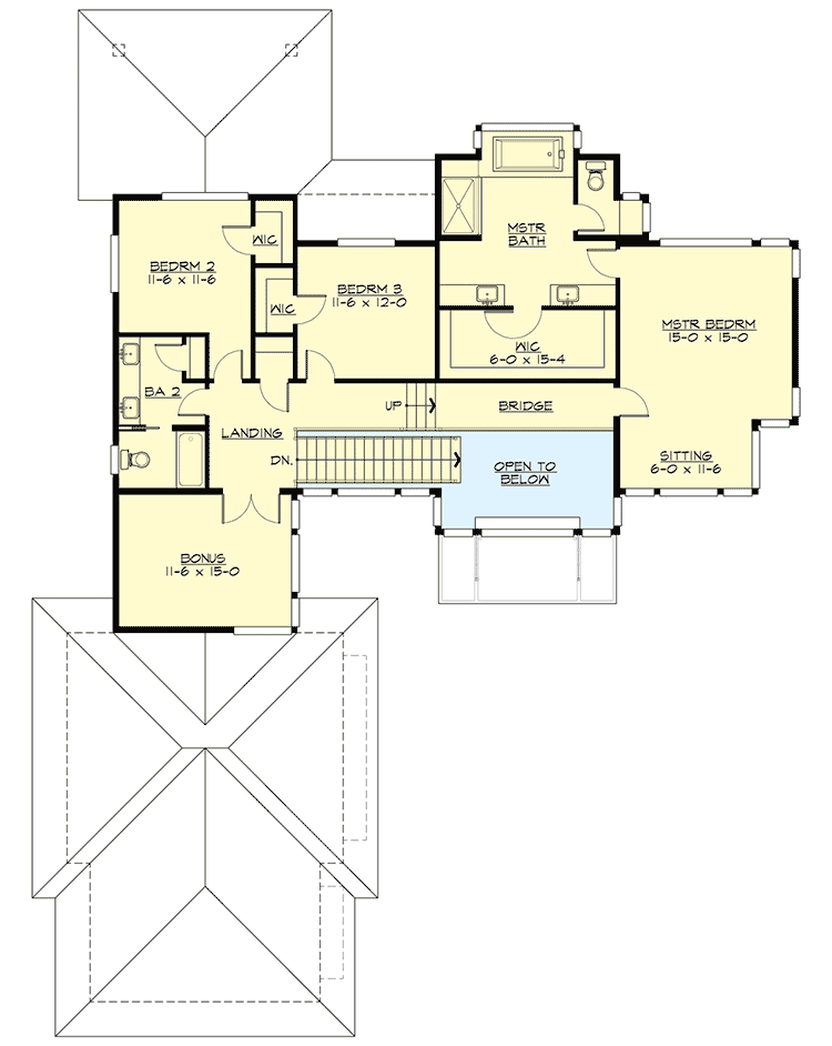 Plan 23632JD: Modern House Plan with Glass and Stone for a Rear Sloping Lot - Floor Plan - Second Floor - Modern, Northwest