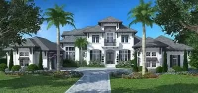 Top-Of-The-Line Florida House Plan with Elevator - 6220 Sq Ft