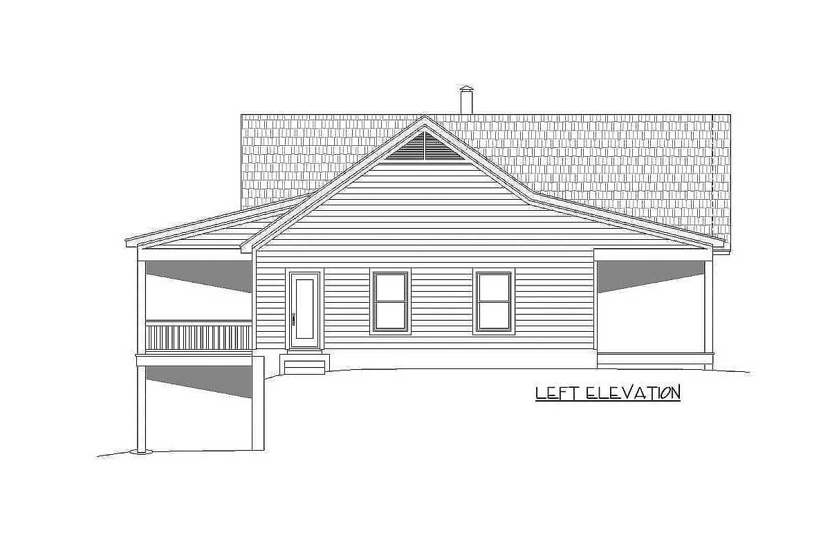 Plan 68414VR: 2 Bed Ranch with Vaulted Great Room for a Sloping Lot - Image #6 - Country, Mountain, Ranch