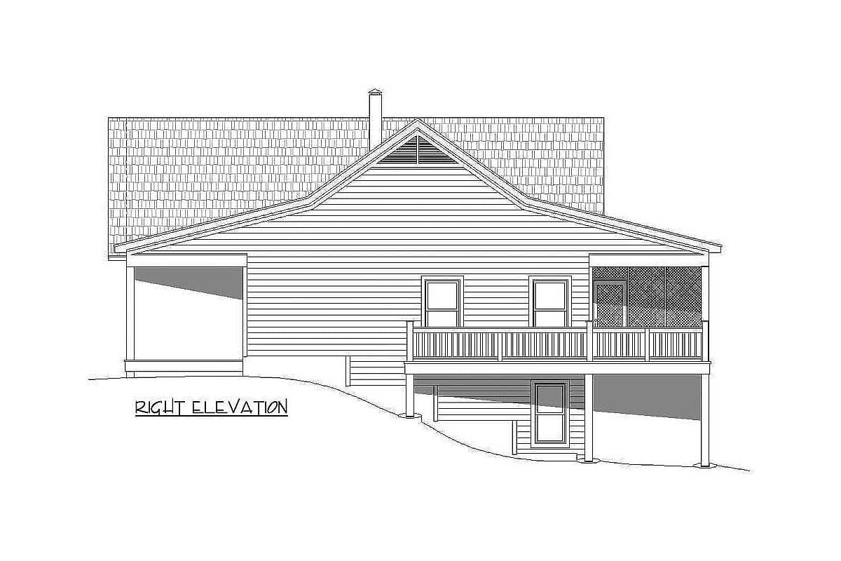 Plan 68414VR: 2 Bed Ranch with Vaulted Great Room for a Sloping Lot - Image #7 - Country, Mountain, Ranch