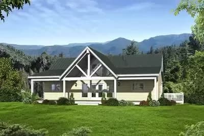 2 Bed Ranch with Vaulted Great Room for a Sloping Lot