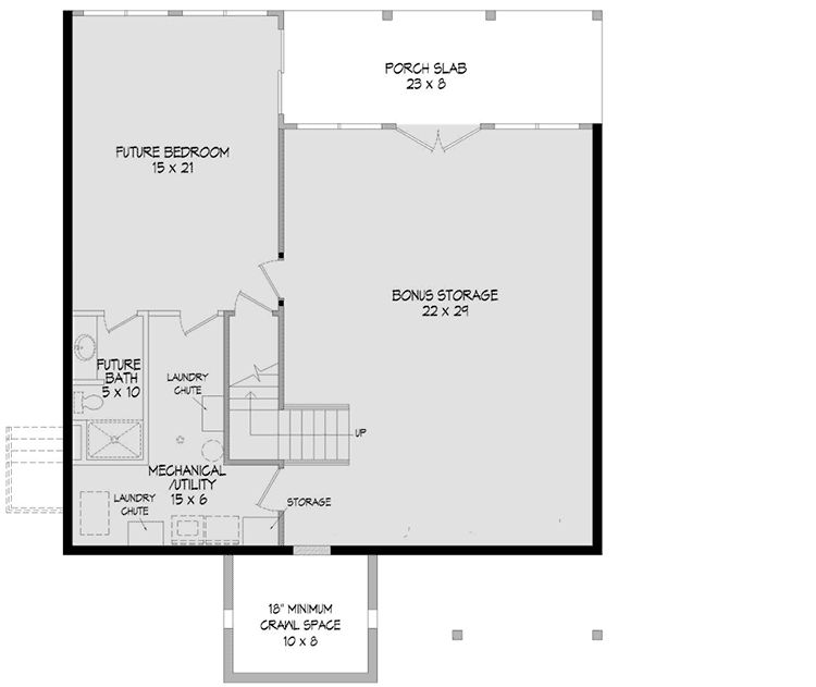 Plan 68415VR: For the View Lot with Room to Grow - Floor Plan - Basement - Mountain