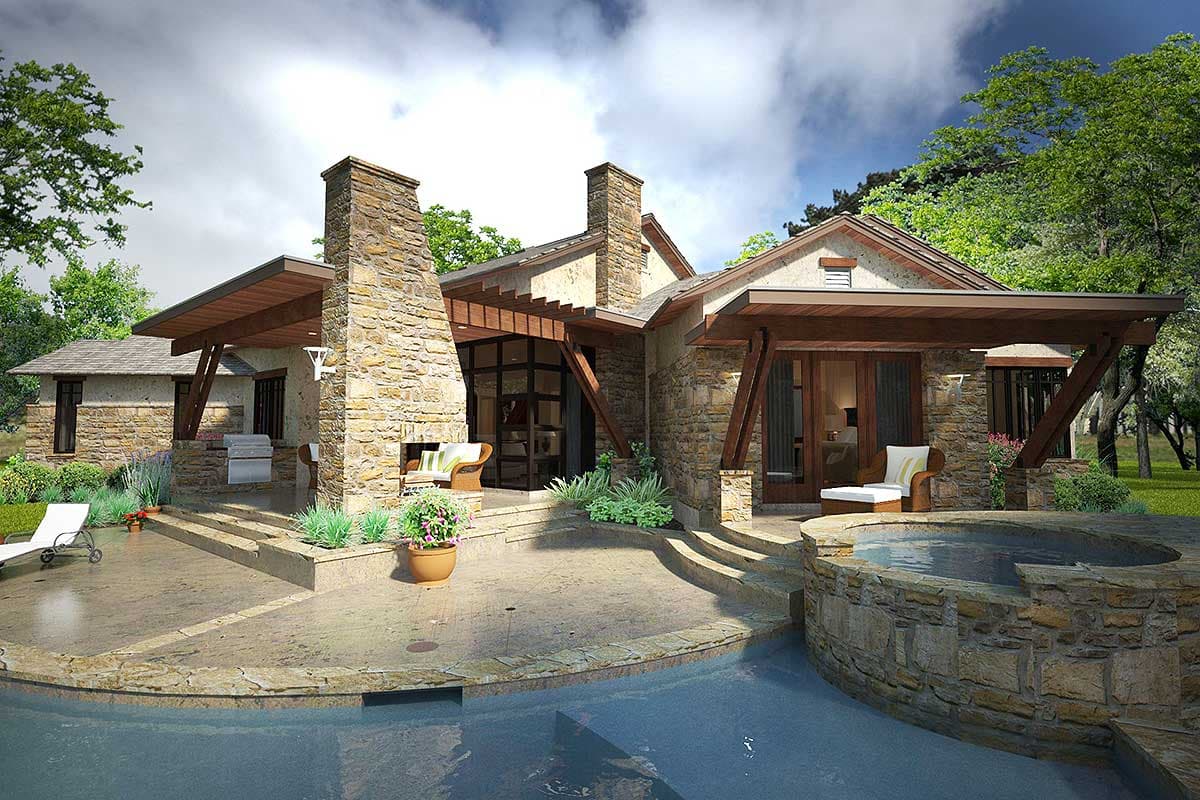 Plan 16894WG: 3 Bed House Plan with Dynamic Outdoor Living - Image #4 - European, Hill Country, Mid Century Modern, Ranch, Southwest