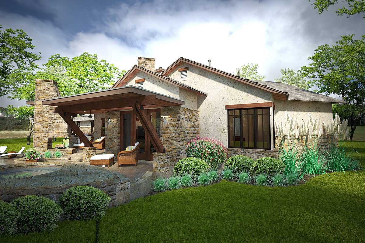 Plan 16894WG: 3 Bed House Plan with Dynamic Outdoor Living - Image #5 - European, Hill Country, Mid Century Modern, Ranch, Southwest