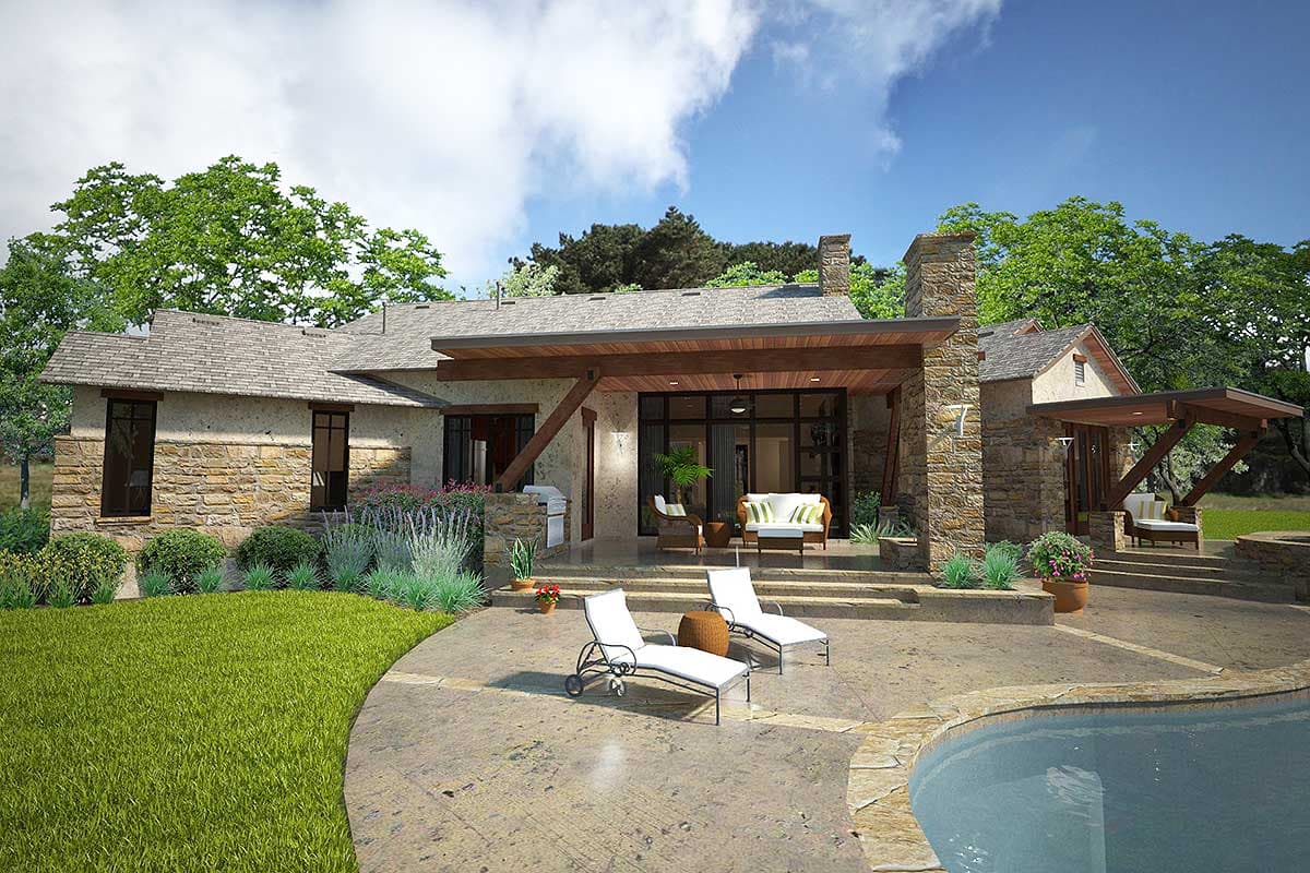 Plan 16894WG: 3 Bed House Plan with Dynamic Outdoor Living - Image #6 - European, Hill Country, Mid Century Modern, Ranch, Southwest