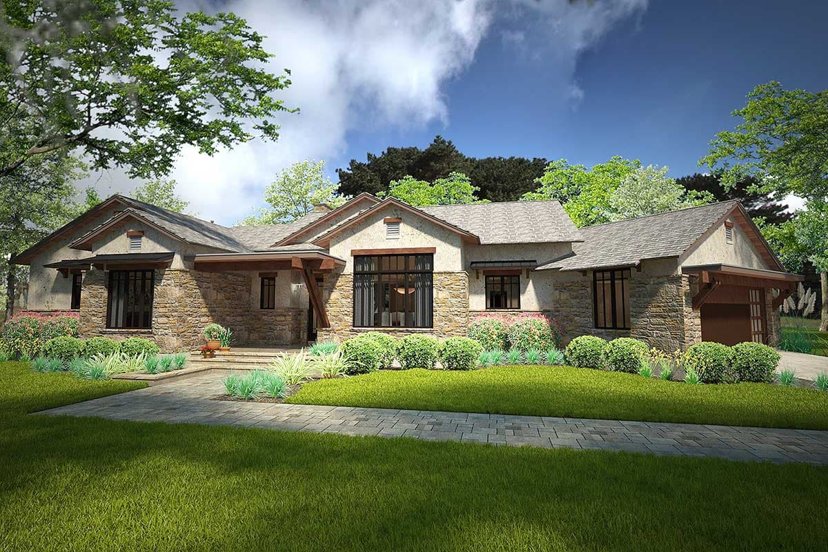 Plan 16894WG: 3 Bed House Plan with Dynamic Outdoor Living - Image #10 - European, Hill Country, Mid Century Modern, Ranch, Southwest