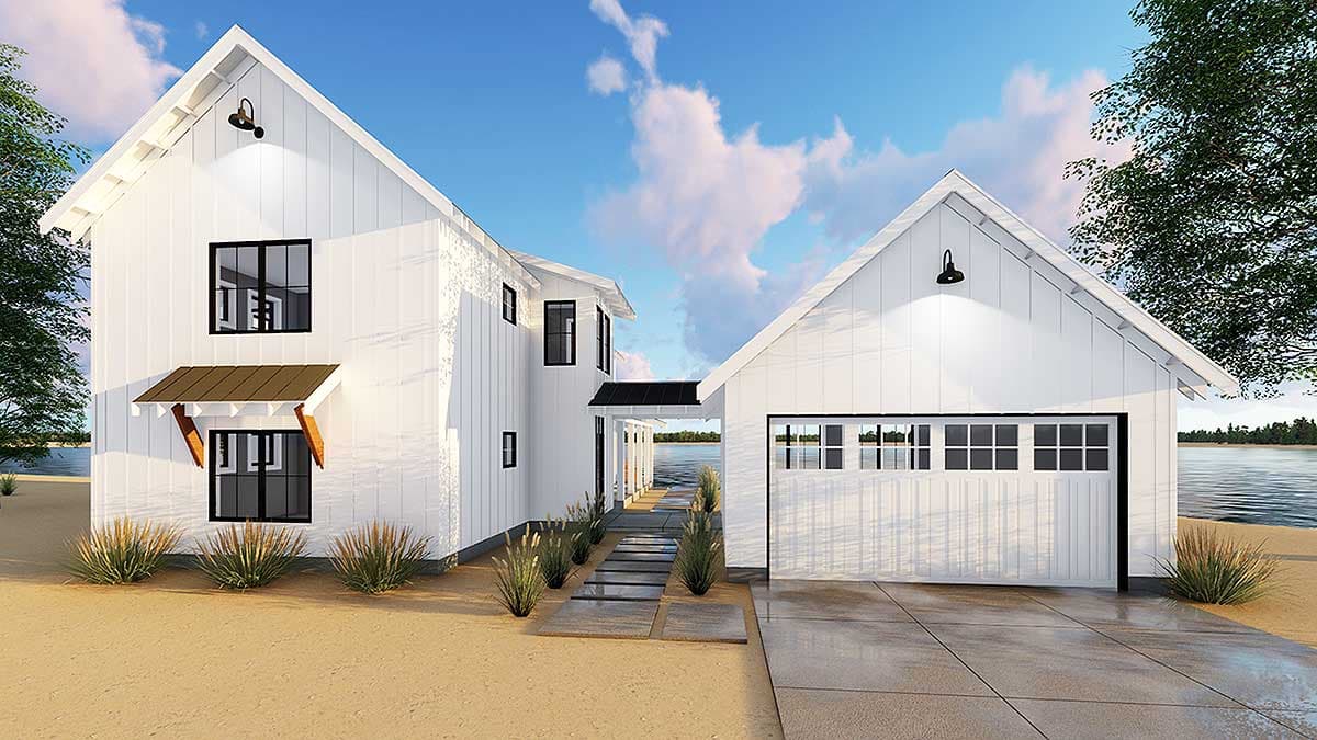 Plan 62650DJ: Modern Farmhouse Plan with 2 Beds and Semi-detached Garage - Image #9 - Coastal, Cottage, Country, Farmhouse, Vacation