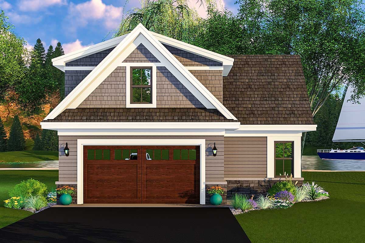 Plan 14653RK: 900 Square Foot Garage with Workshop and 754 Sq Ft Apartment Above - Image #8 - Carriage