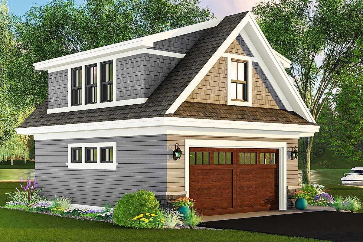 Plan 14653RK: 900 Square Foot Garage with Workshop and 754 Sq Ft Apartment Above - Image #7 - Carriage