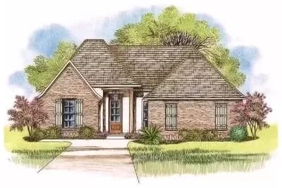 Acadian House Plan with Open Layout