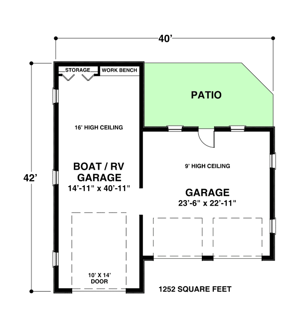 Plan 20131GA: Craftsman RV Garage - Floor Plan - Main Level