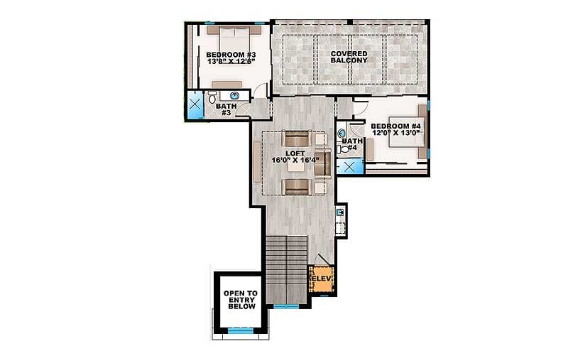 Plan 86041BW: Grand Florida House Plan - Floor Plan - 2nd Floor - Florida-Style, Southern