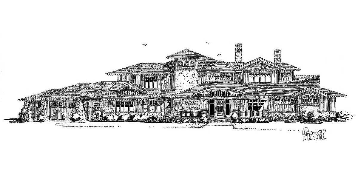 Plan 12943KN: 4 Bedroom Mountain Lodge House Plan - Image #6 - Craftsman, Mountain, Rustic, Vacation