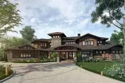 4 Bedroom Mountain Lodge House Plan