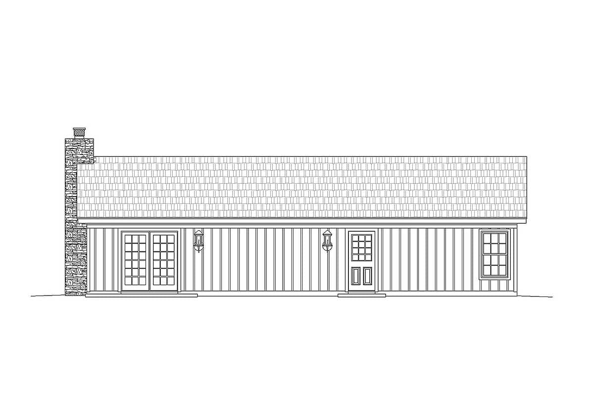 Plan 68419VR: Ranch House Plan with Vaulted Ceilings - 1200 Sq Ft - Image #6 - Country, Ranch, Rustic, Traditional