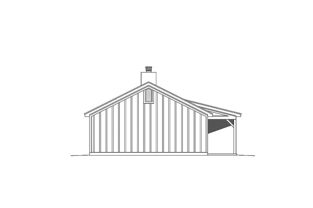 Plan 68419VR: Ranch House Plan with Vaulted Ceilings - 1200 Sq Ft - Image #5 - Country, Ranch, Rustic, Traditional