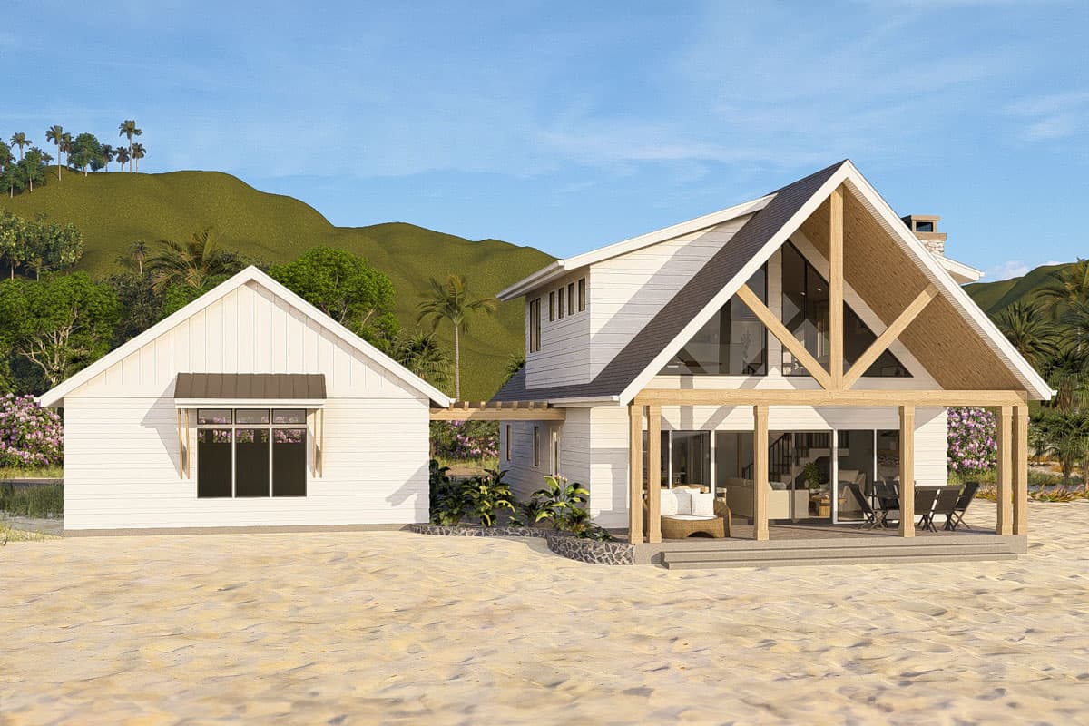 Plan 62651DJ: Two-Story Coastal Cabin with Loft and Detached Garage - 1194  Sq Ft - Image #18 - Coastal, Cottage, Country, Vacation