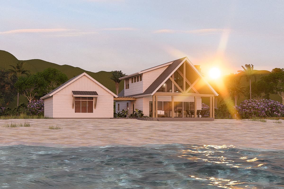 Plan 62651DJ: Two-Story Coastal Cabin with Loft and Detached Garage - 1194  Sq Ft - Image #20 - Coastal, Cottage, Country, Vacation