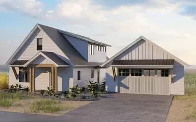 Two-Story Coastal Cabin with Loft and Detached Garage - 1194  Sq Ft