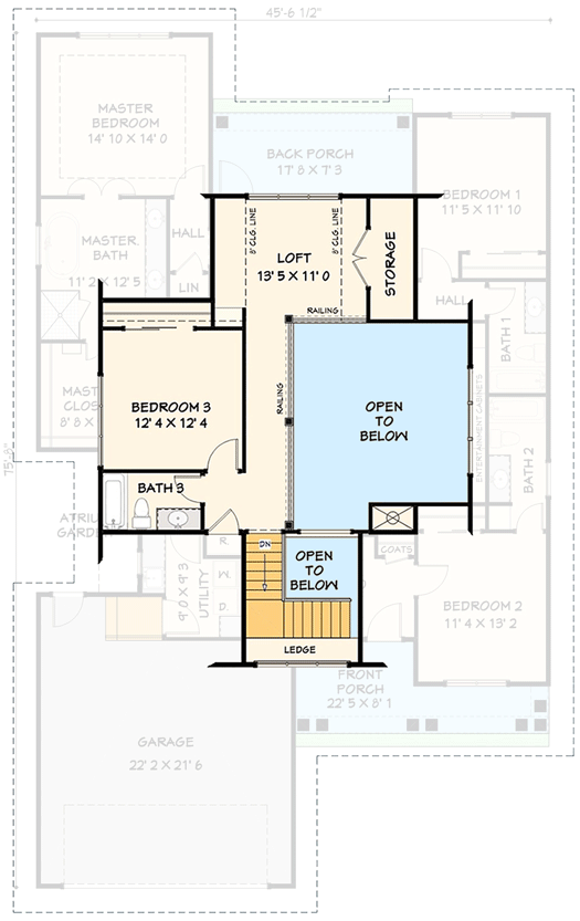Plan 28908JJ: Homey Craftsman Bungalow - Floor Plan - 2nd Floor - Bungalow, Craftsman