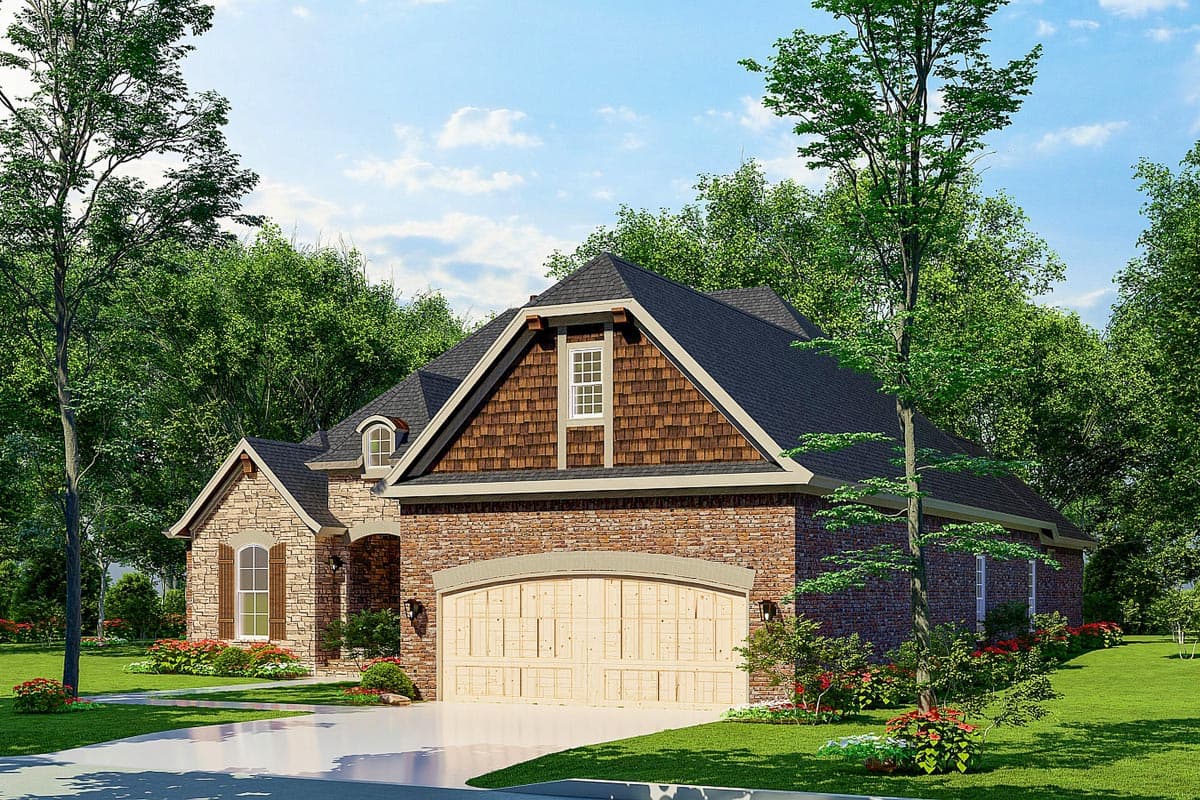 Plan 60690ND: Rustic 4-Bed European House Plan with Vaulted Great Room - 2768 Sq Ft - Image #4 - European, Tudor