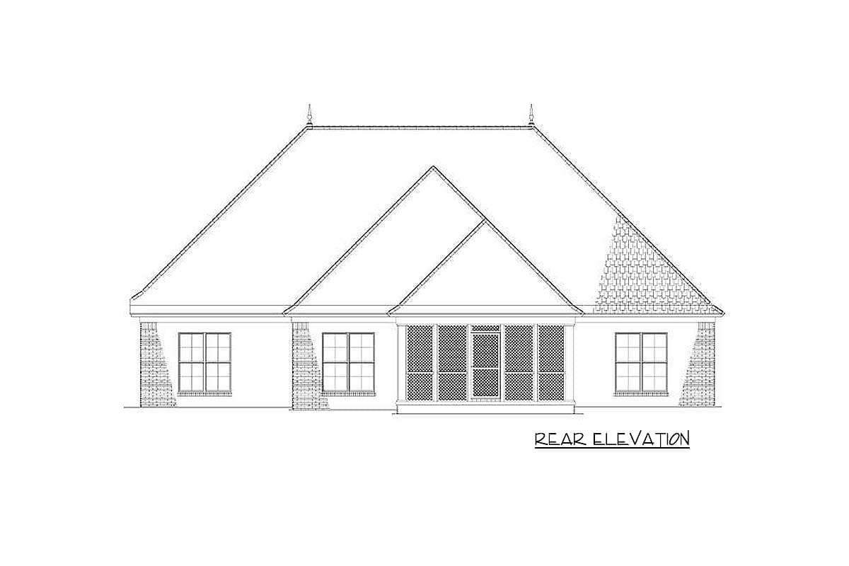 Plan 60690ND: Rustic 4-Bed European House Plan with Vaulted Great Room - 2768 Sq Ft - Image #7 - European, Tudor