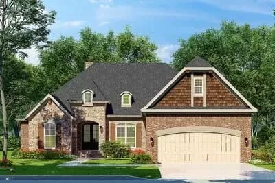 Rustic 4-Bed European House Plan with Vaulted Great Room - 2768 Sq Ft