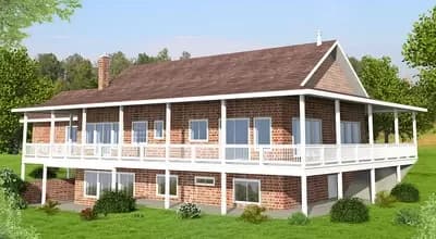 Brick Ranch House Plan with Finished Lower Level