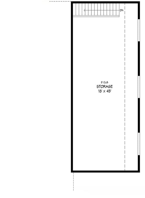 Plan 68423VR: RV Garage with Second Floor Storage - Floor Plan - 2nd Floor