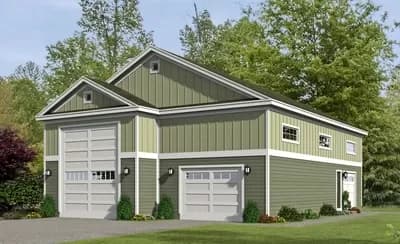 RV Garage with Second Floor Storage
