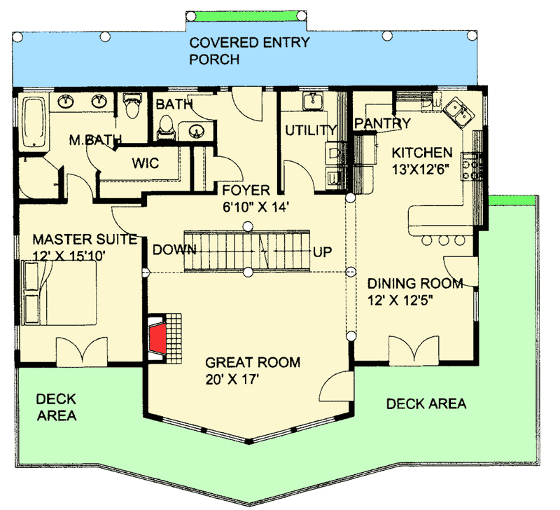 Plan 35532GH: Two-Story Window Wall - Floor Plan - Main Level - Mountain, Northwest