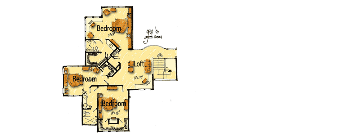 Plan 12945KN: Dramatic Northwest Home with Contemporary Styling - Floor Plan - 2nd Floor - Contemporary, Mid Century Modern, Mountain, Northwest, Prairie, Rustic