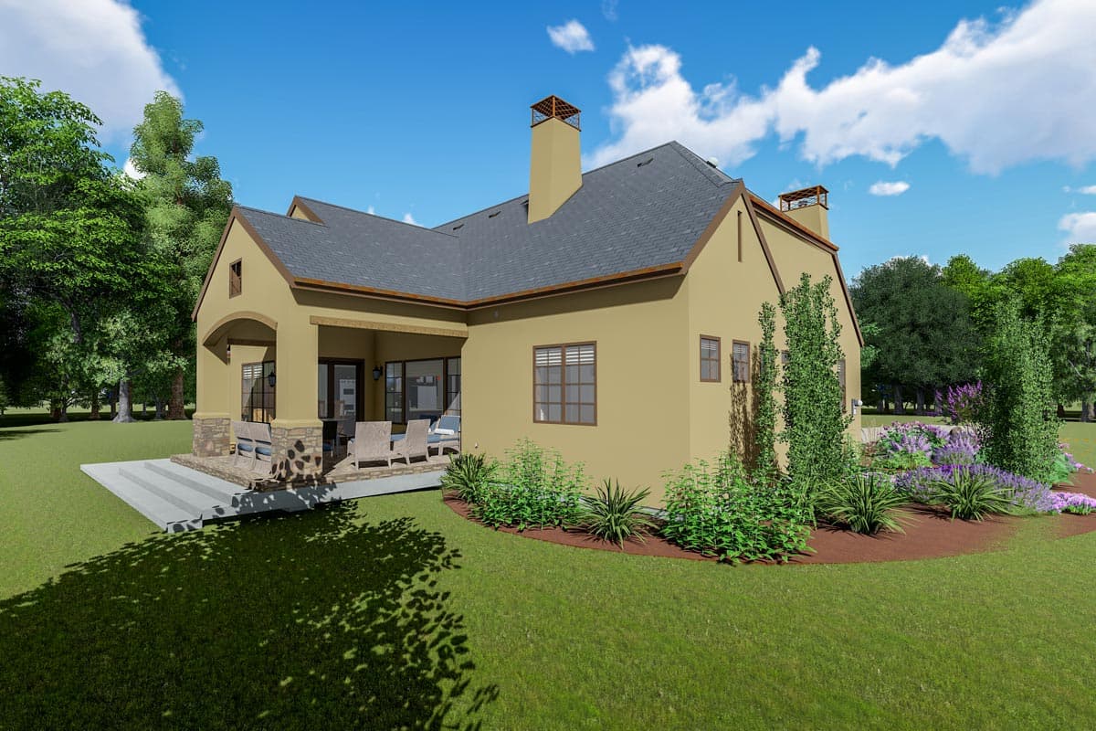 Plan 64422SC: European House Plan with Lower Level Rec Room - Image #4 - European, Traditional