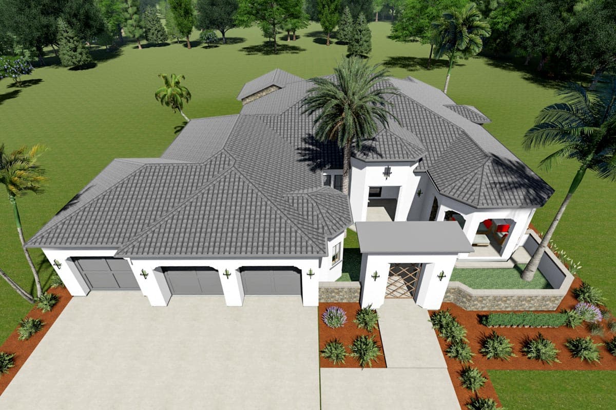 Plan 64423SC: Mediterranean House Plan with Finish Lower Level - Image #7 - Florida-Style, Mediterranean