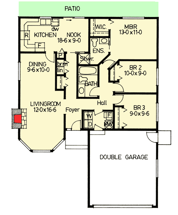 Plan 67734MG: Distinctive Ranch House Plan - Floor Plan - Main Level - Ranch, Southern