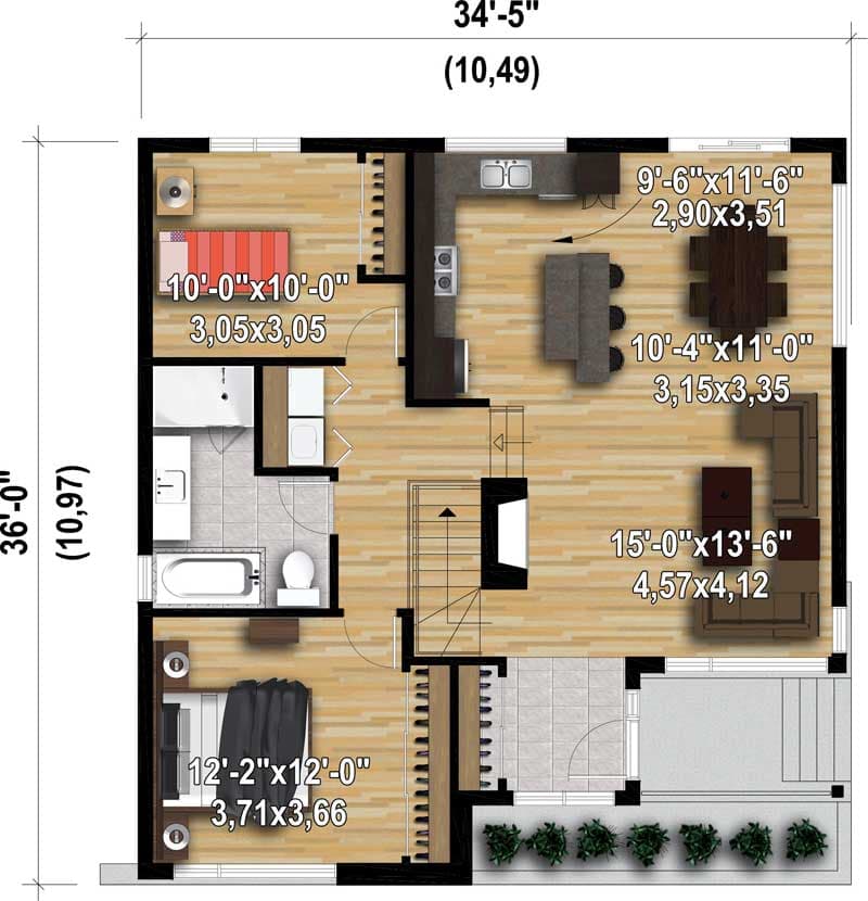 Plan 80866PM: Attractive Contemporary House Plan - Floor Plan - Main Level - Contemporary, Mid Century Modern