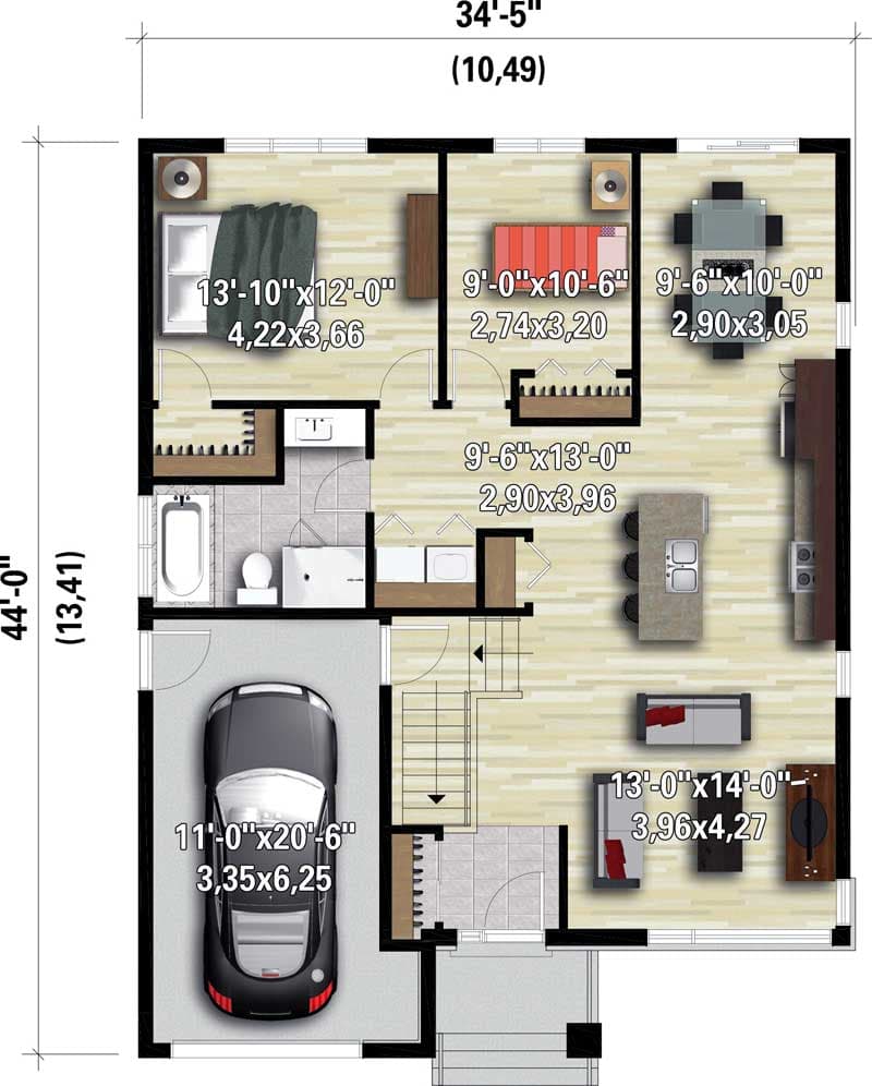 Plan 80867PM: Petite Contemporary House Plan - Floor Plan - Main Level - Contemporary