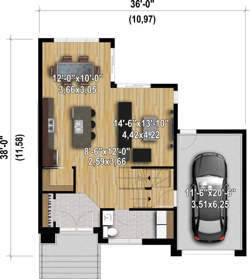 Plan 80869PM: Three Bedroom Contemporary House Plan - Floor Plan - Main Level - Contemporary