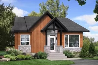 2 Bed House Plan with Rugged Exterior
