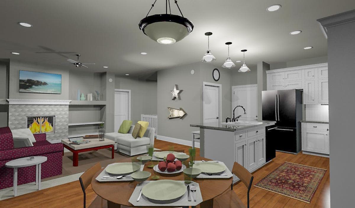 Plan 64431SC: Country Craftsman Home Plan with Optional Lower Level - 1521 Sq Ft - Image #4 - Cottage, Country, Craftsman, Farmhouse, Ranch